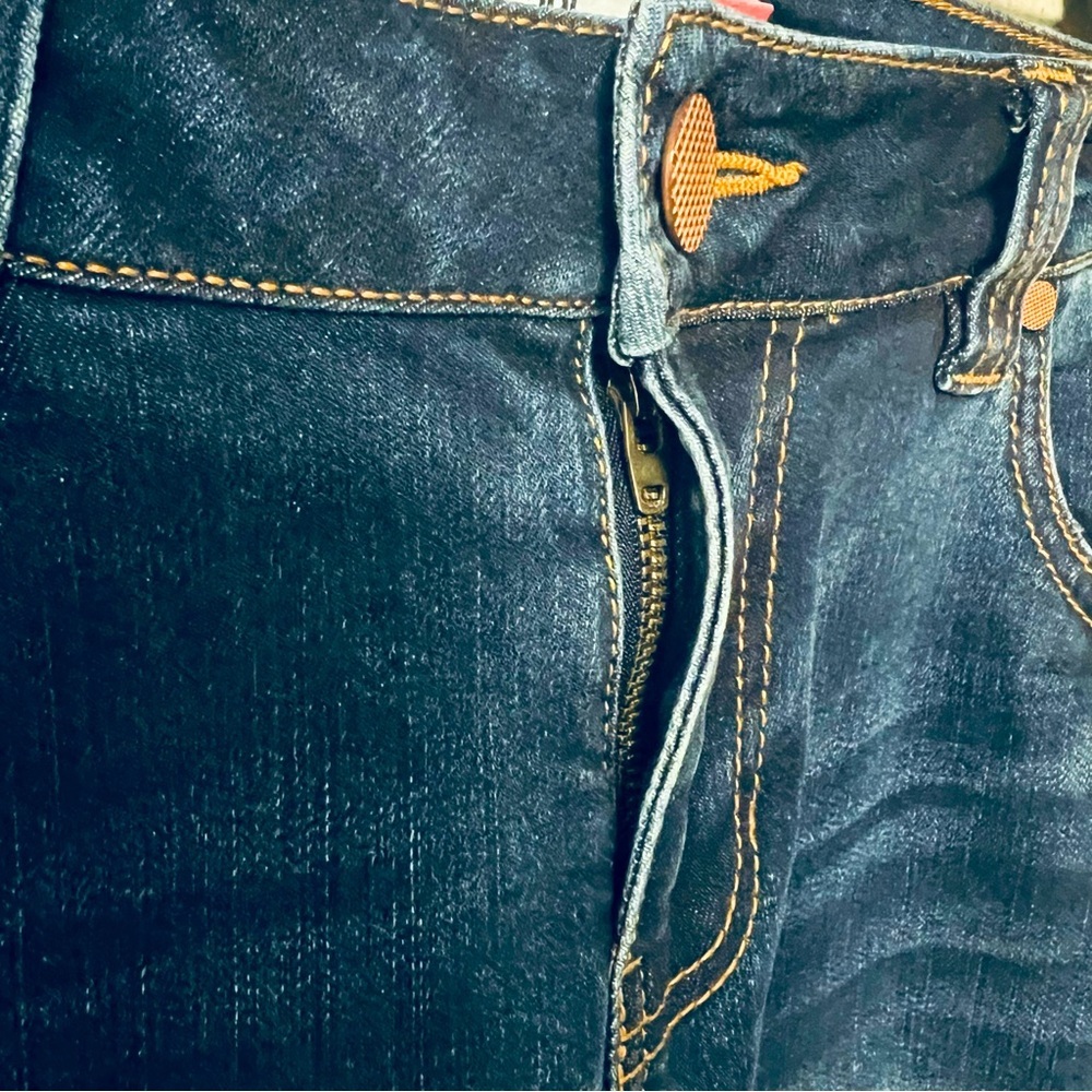 CABI 4 WOMENS DARK BLUE SKINNY STRETCH DISTRESSED SOFT COMFY COTTON BLEND‎ JEANS - Picture 3 of 8